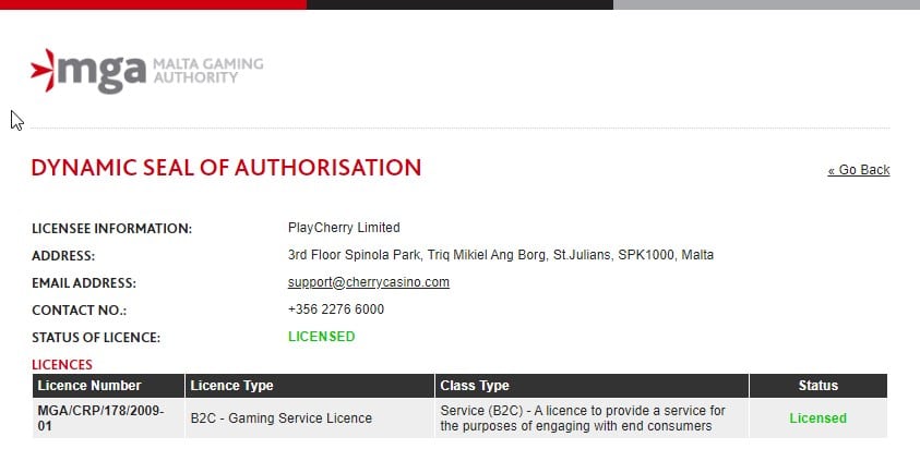 cherrycasino_license