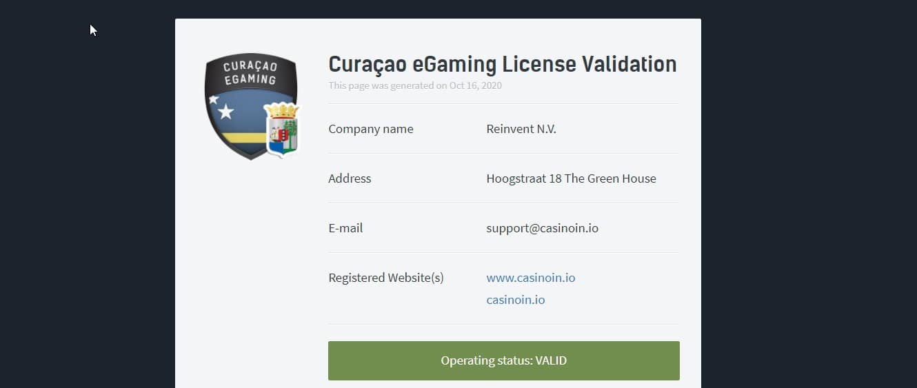 カジノイン ライセンス