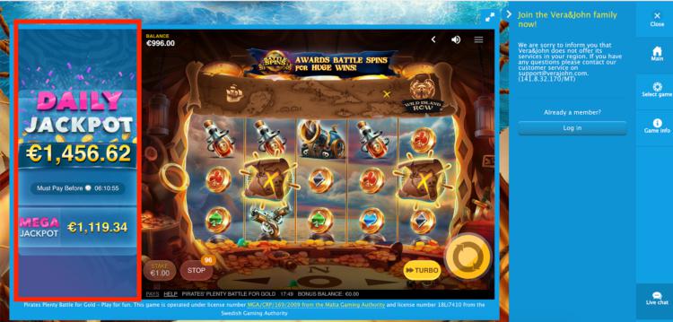 Pirates Plenty Battle For Goldスロット デイリージャックポット