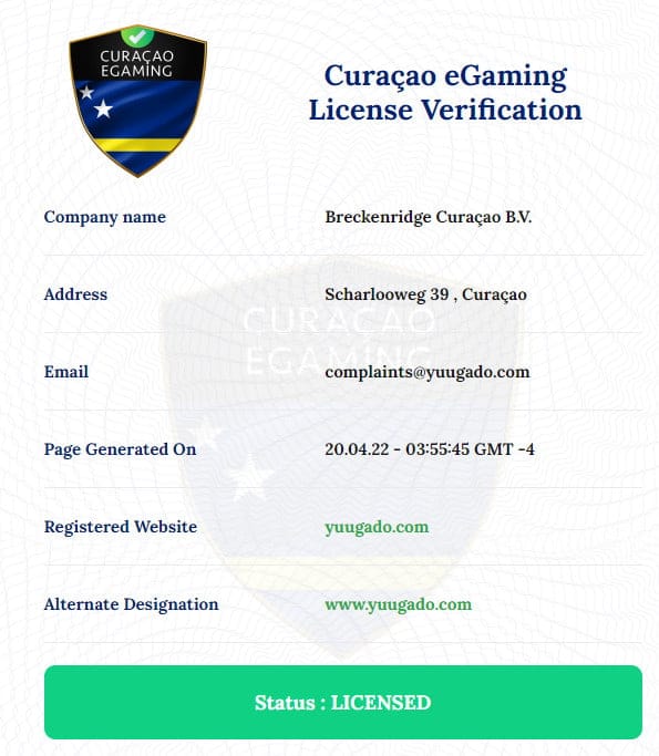 Yuugado カジノ ライセンス