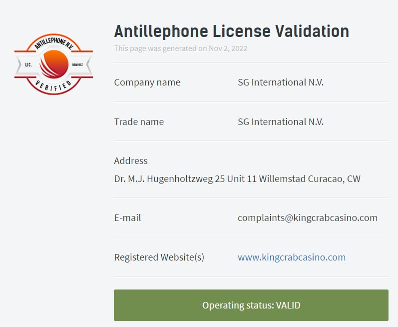 キングクラブライセンス
