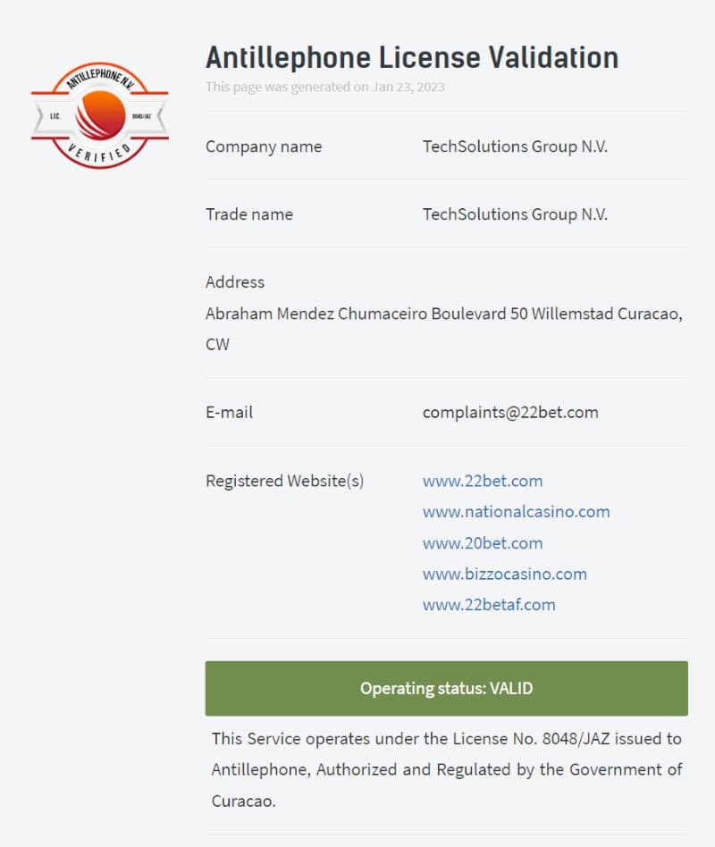 National Casino ライセンス