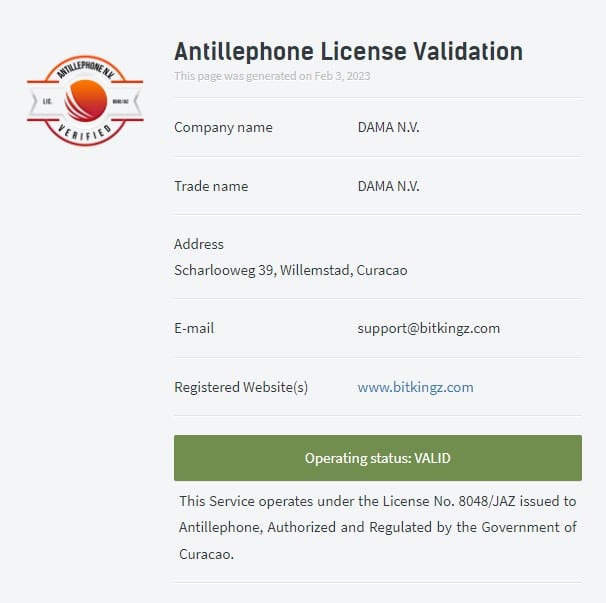 ビットキングズライセンス