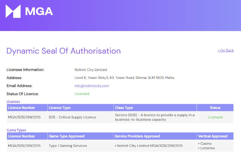 ノーリミットシティ ライセンス